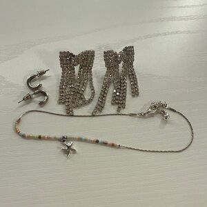 earrings and anklet bundle